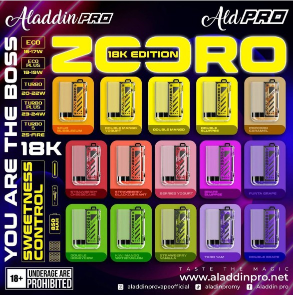 ALADDIN PRO ZOORO 18K Puff [Disposable] - Vape Shop 2u