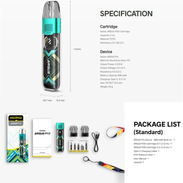 Voopoo Argus P1s kit - Image 2