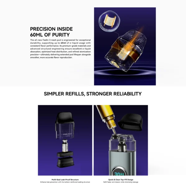 Nevoks Feelin 3 Kit (SPL Coil Version) – 1500mAh, 5–30W, Type-C Fast Charging - Image 4