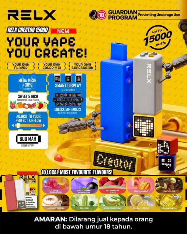 Relx Creator 22K And 15k PUFFS - Flavor Only & Battery - Image 2