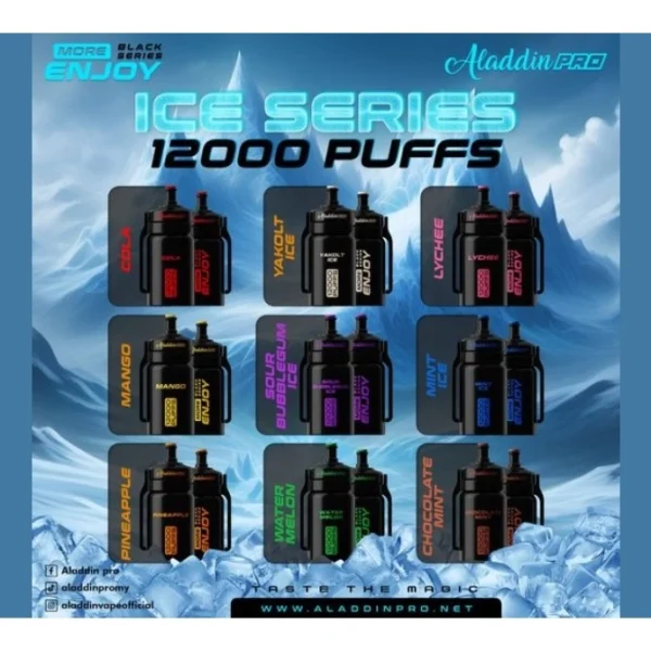 Aladdin Pro More Enjoy Black Series 12K puff - Image 2