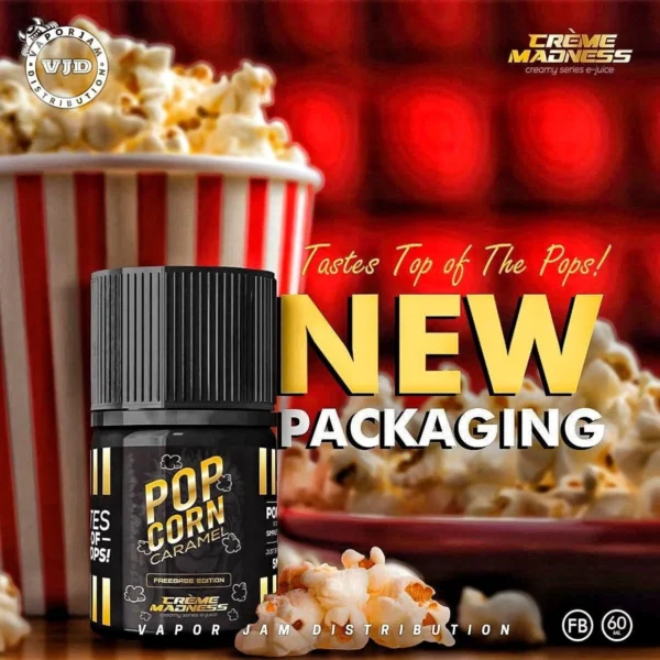Crème Madness Popcorn Caramel Freebase 60ml