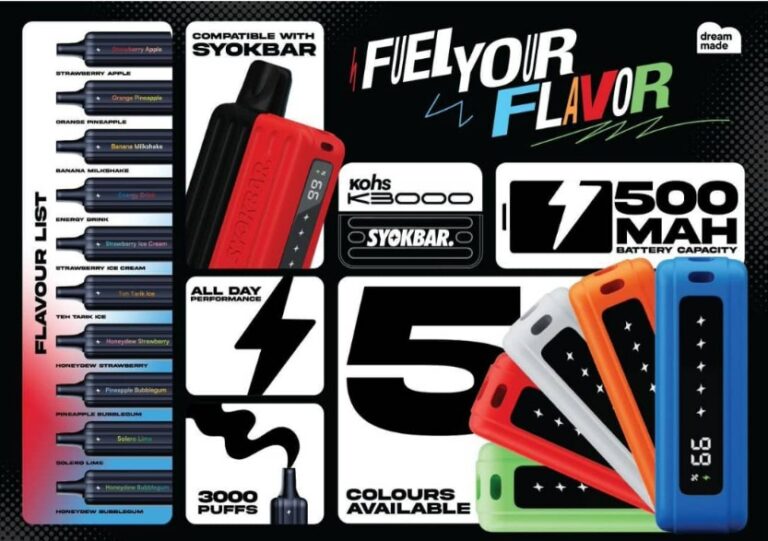 Syokbar SYOKBAR | KOHS K3000 3000 PUFFS DISPOSABLE POD - Vape Shop 2u